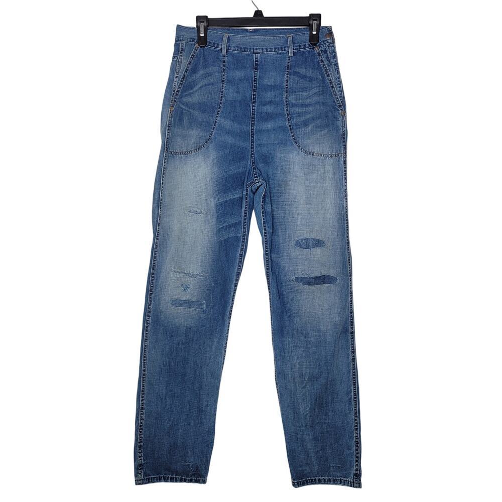 VTG RRL Double RL Jeans Women 30x31 Sanforized Slim Straight Side Zip Distressed